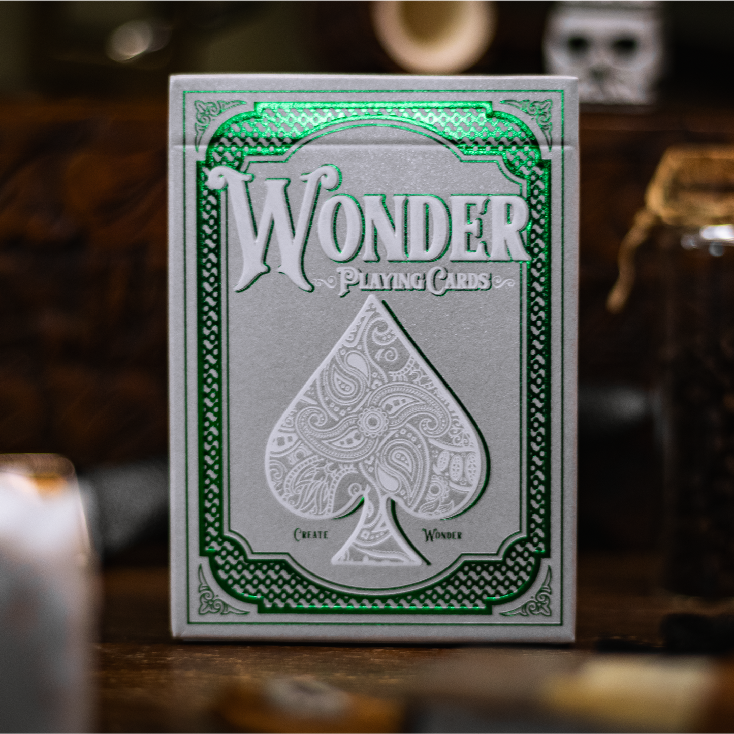 Wonder Playing Cards - Emerald - Silver Gilded-Playing Cards-Wondercraft