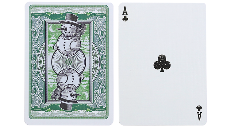 Bicycle Snowman (Green) Playing Cards