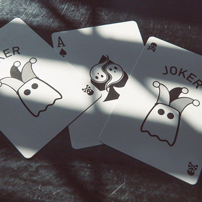 Bicycle Boo Back Playing Cards (Grey)-Playing Cards-Wondercraft