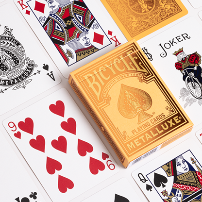 Bicycle Metalluxe Orange Playing Cards by US Playing Card Co.-Playing Cards-Wondercraft