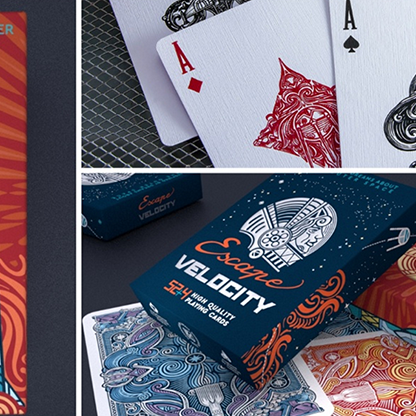 Escape Velocity (Blue) Playing Cards-Playing Cards-Wondercraft