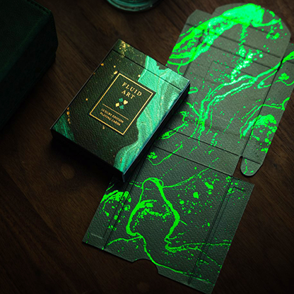 Fluid Art Green (Luxury Edition) Playing Cards-Playing Cards-Wondercraft