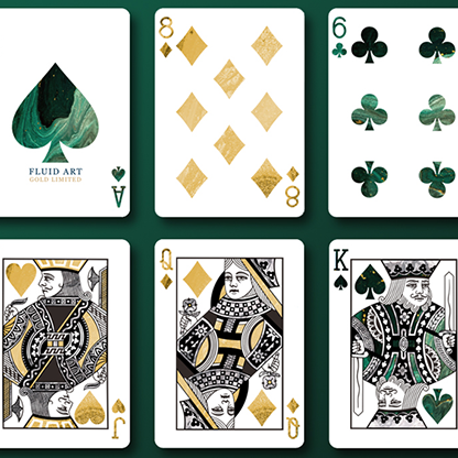 Fluid Art Green (Luxury Edition) Playing Cards-Playing Cards-Wondercraft