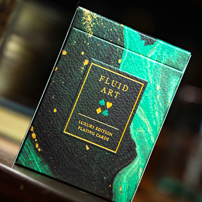Fluid Art Green (Luxury Edition) Playing Cards-Playing Cards-Wondercraft