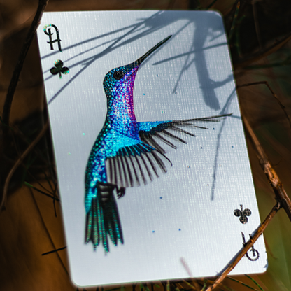 Marvelous Hummingbird Feathers (Red) Playing Cards by Marvelous Decks-Playing Cards-Wondercraft