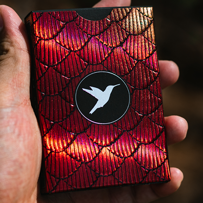 Marvelous Hummingbird Feathers (Red) Playing Cards by Marvelous Decks-Playing Cards-Wondercraft