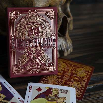Shakespeare (Burgundy) Playing Cards-Playing Cards-Wondercraft