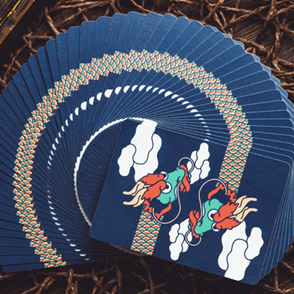 The Dragon (Blue Gilded) Playing Cards-Playing Cards-Wondercraft