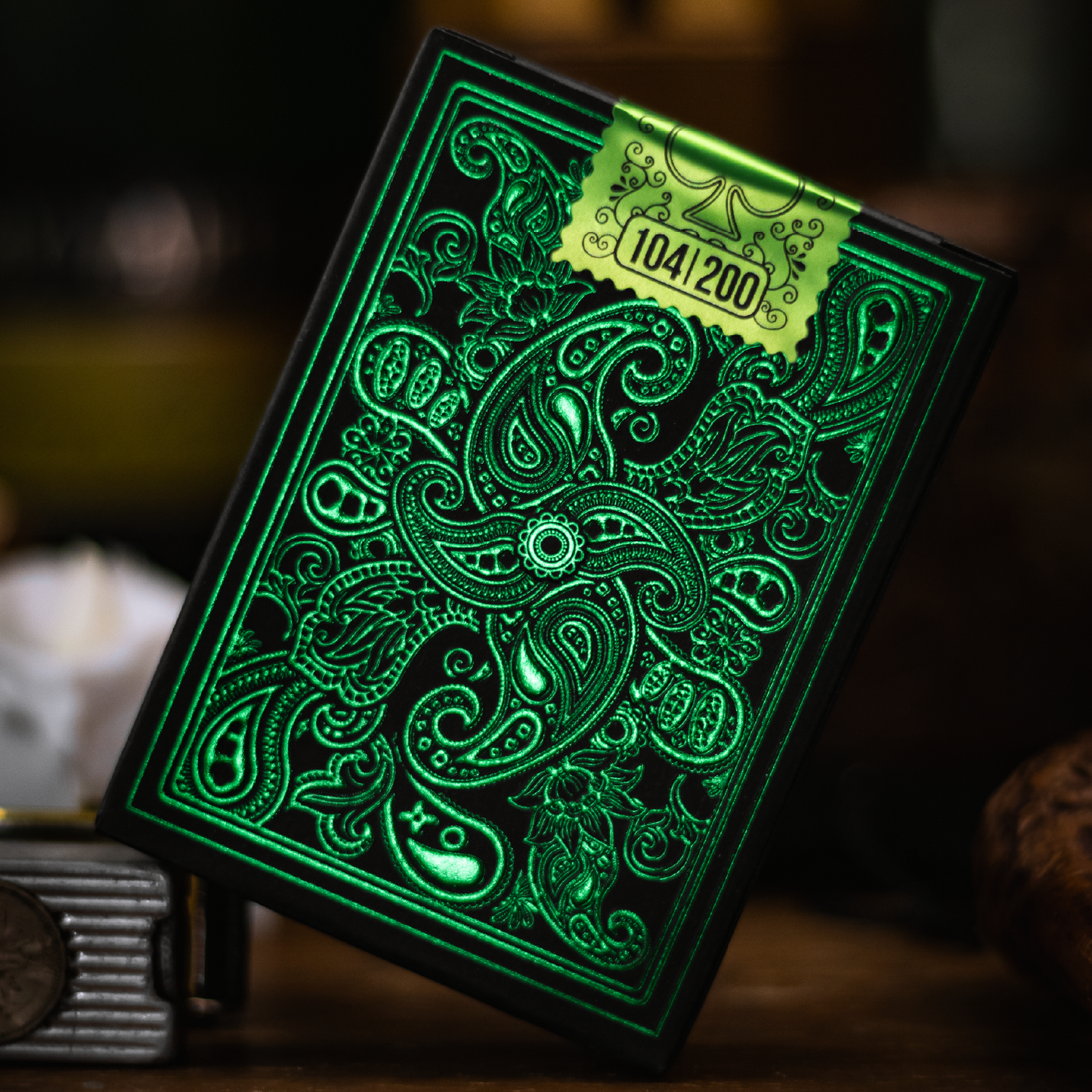 Wonder Playing Cards - Emerald - Black Gilded-Playing Cards-Wondercraft