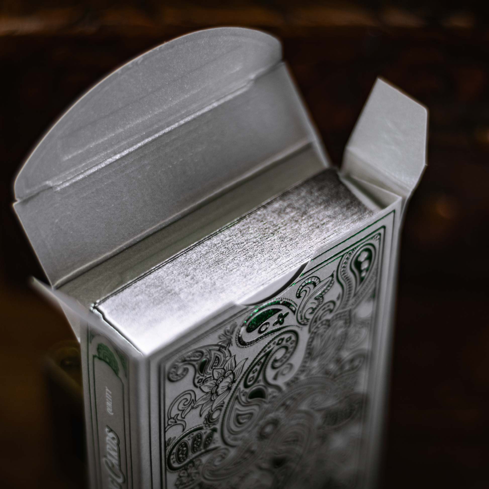 Wonder Playing Cards - Emerald - Silver Gilded-Playing Cards-Wondercraft