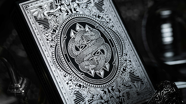Devil&#39;s in the Details Sinful Silver Playing Cards by Riffle Shuffle
