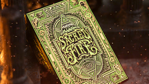 Sacred Fire (Emerald Flare) Playing Cards by Riffle Shuffle