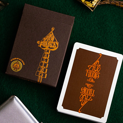 ACE FULTON'S 10 YEAR ANNIVERSARY TOBACCO BROWN PLAYING CARDS-Playing Cards-Wondercraft