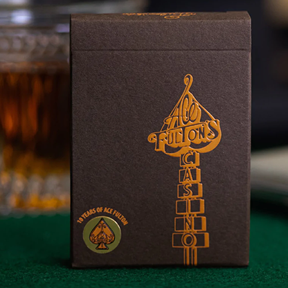 ACE FULTON'S 10 YEAR ANNIVERSARY TOBACCO BROWN PLAYING CARDS-Playing Cards-Wondercraft