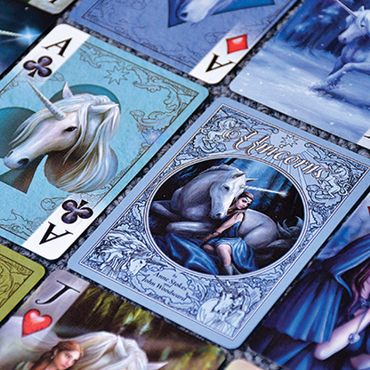 Anne Stokes Unicorns (Blue) Cards by USPCC-Playing Cards-Wondercraft