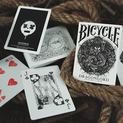 Bicycle Dragonlord White Edition Playing Cards (Includes 5 Gaff Cards)-Playing Cards-Wondercraft