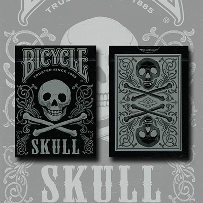 Bicycle Skull Metallic (Silver) USPCC by Gambler's Warehouse-Playing Cards-Wondercraft