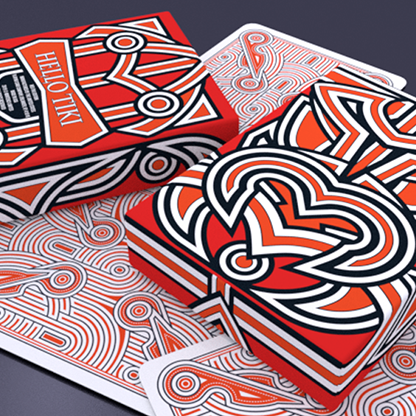 Hello Tiki (Red) Playing Cards-Playing Cards-Wondercraft