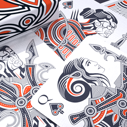 Hello Tiki (White) Playing Cards-Playing Cards-Wondercraft