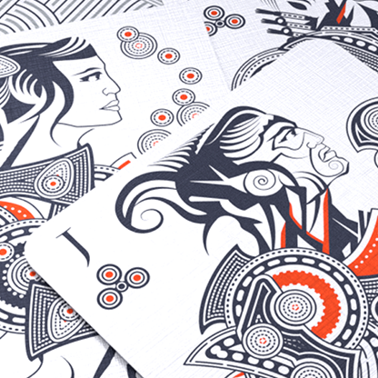 Hello Tiki (White) Playing Cards-Playing Cards-Wondercraft