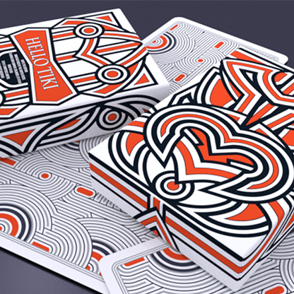 Hello Tiki (White) Playing Cards-Playing Cards-Wondercraft