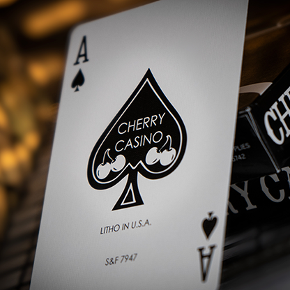 Limited Edition Cherry Casino (Monte Carlo Black and Gold) Numbered Seals Playing Cards by Pure Imagination Projects-Playing Cards-Wondercraft