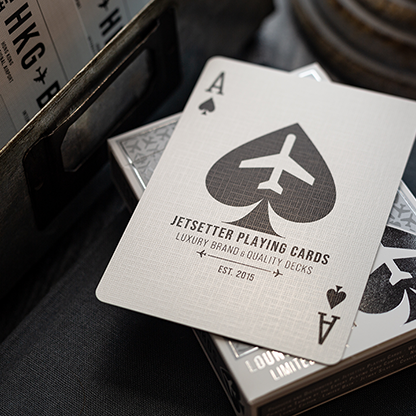 Lounge Edition in Jetway (Silver) with Limited Back by Jetsetter Playing Cards-Playing Cards-Wondercraft