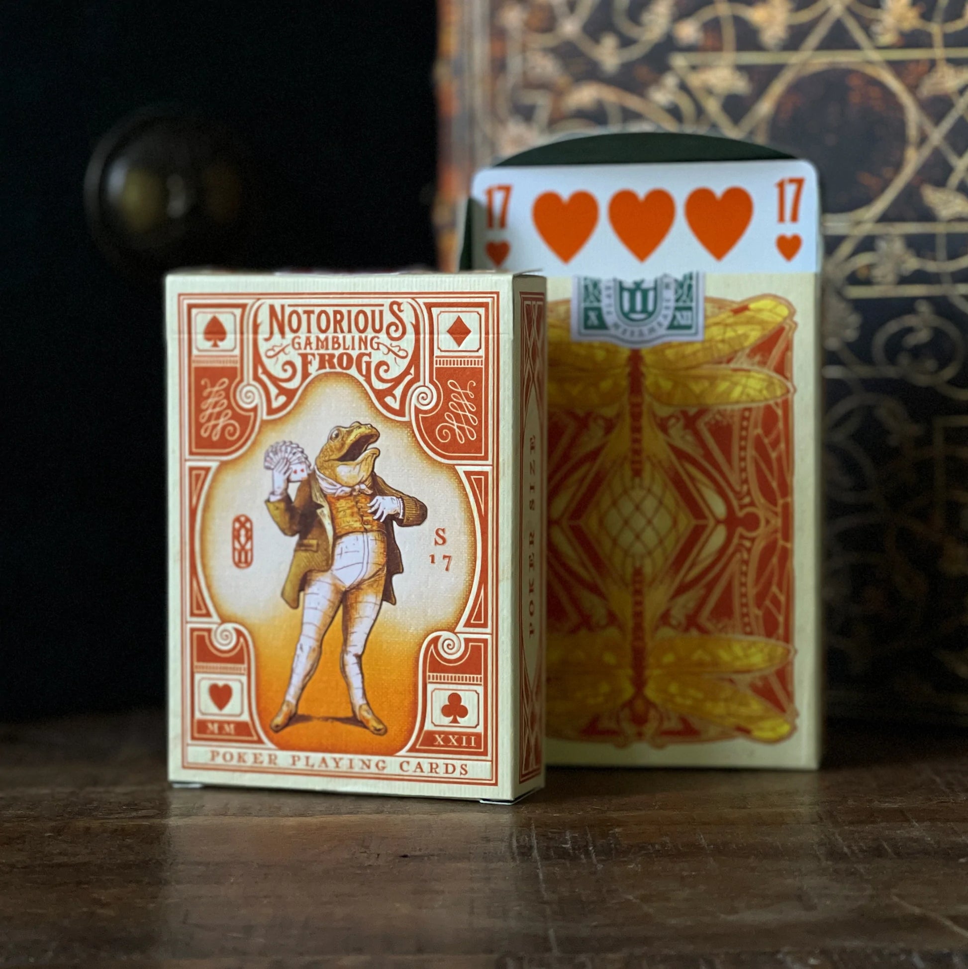 Notorious Gambling Frog (Orange) Playing Cards by Stockholm17-Playing Cards-Wondercraft