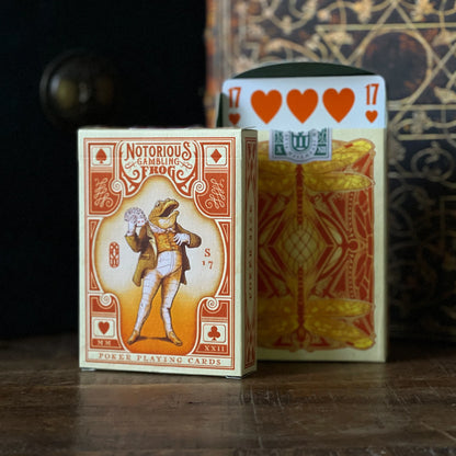 Notorious Gambling Frog (Orange) Playing Cards by Stockholm17-Playing Cards-Wondercraft
