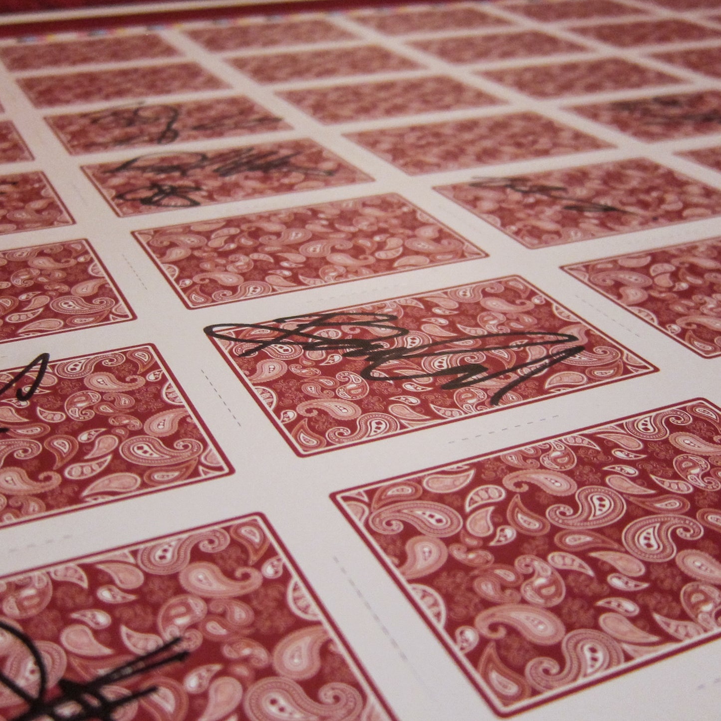 Original TRICS - Uncut Sheet - Signed by Famous Magicians-Playing Cards-Wondercraft