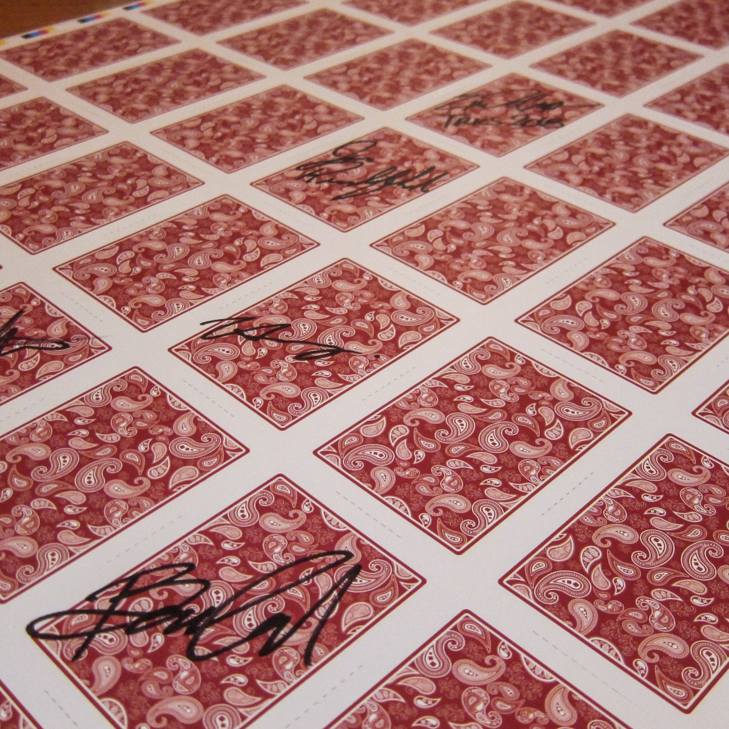 Original TRICS - Uncut Sheet - Signed by Famous Magicians-Playing Cards-Wondercraft