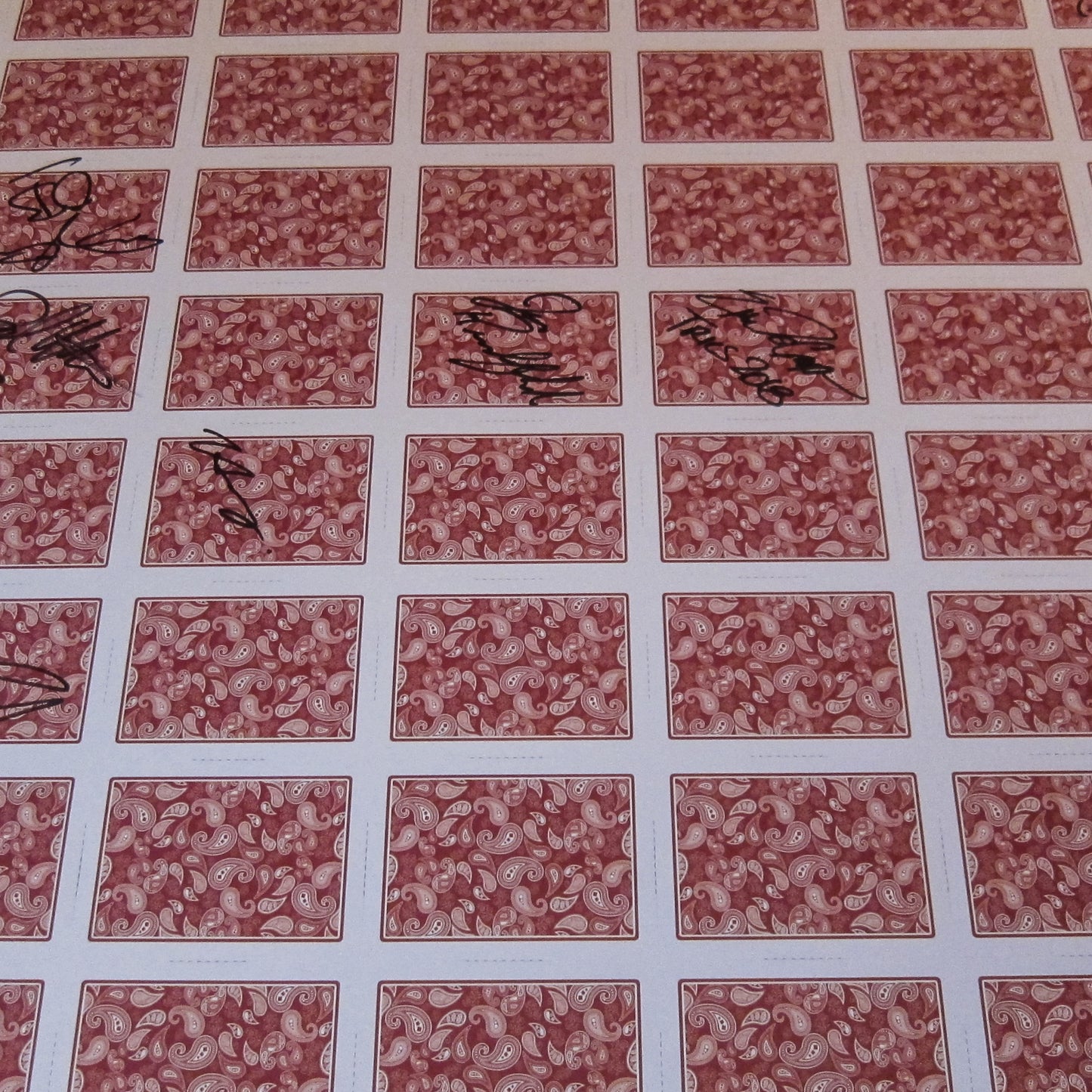 Original TRICS - Uncut Sheet - Signed by Famous Magicians-Playing Cards-Wondercraft