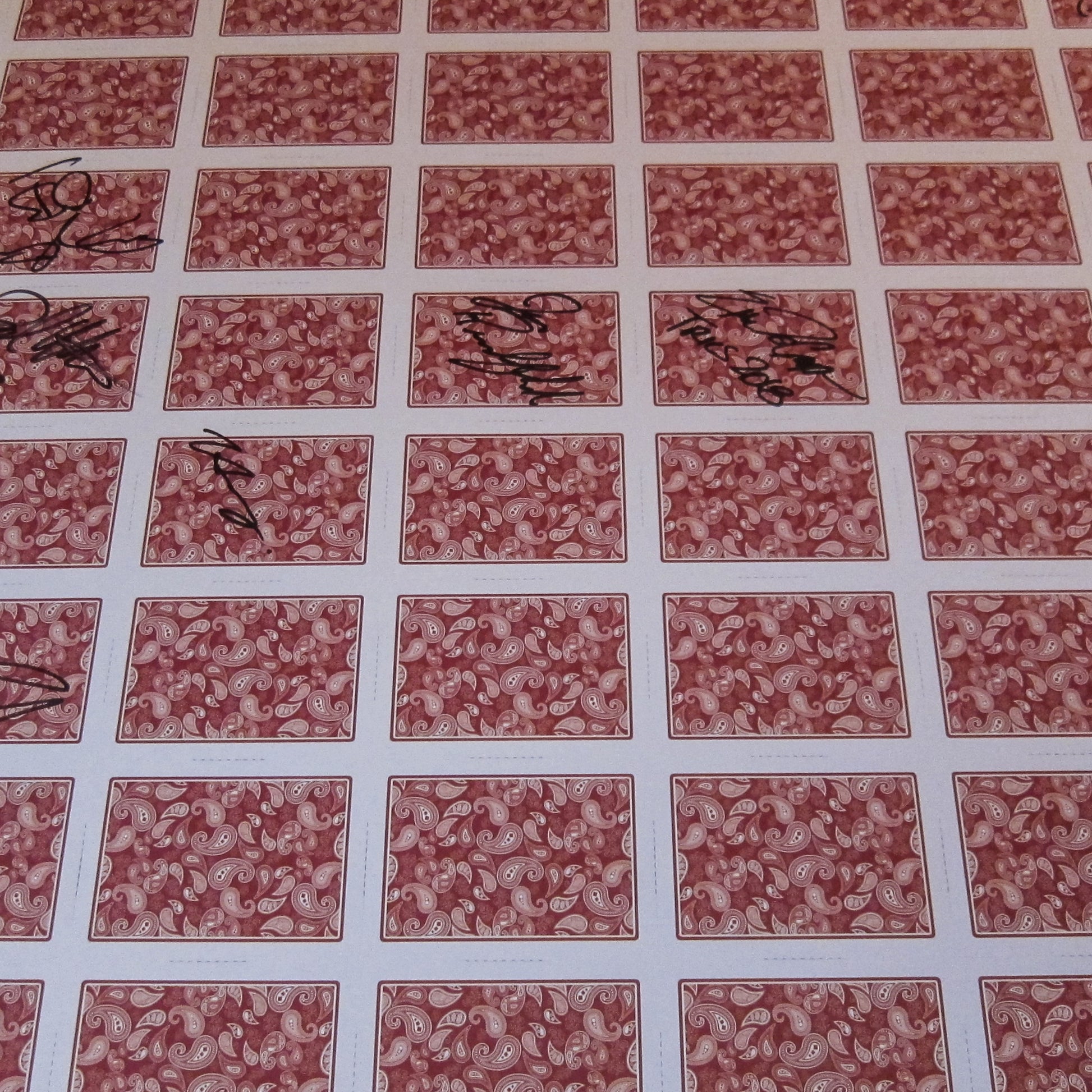 Original TRICS - Uncut Sheet - Signed by Famous Magicians-Playing Cards-Wondercraft
