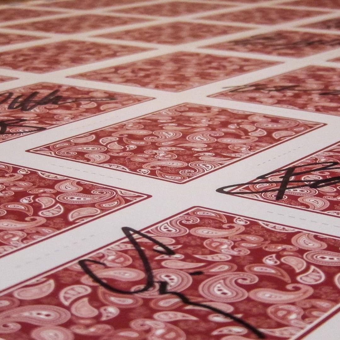 Original TRICS - Uncut Sheet - Signed by Famous Magicians-Playing Cards-Wondercraft
