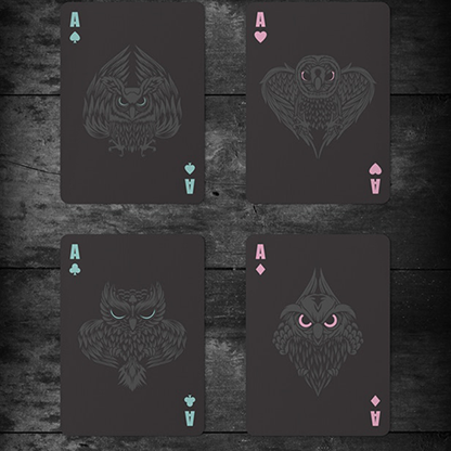 Owl (Black) Playing Cards-Playing Cards-Wondercraft