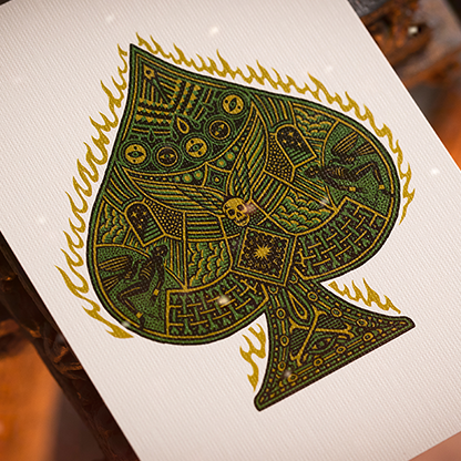Sacred Fire (Emerald Flare) Playing Cards by Riffle Shuffle-Playing Cards-Wondercraft