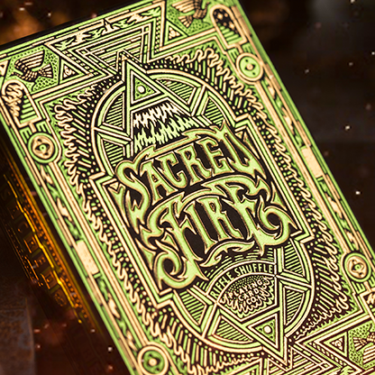 Sacred Fire (Emerald Flare) Playing Cards by Riffle Shuffle-Playing Cards-Wondercraft