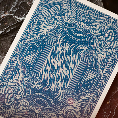 Sacred Fire (Sapphire Blaze) Playing Cards by Riffle Shuffle-Playing Cards-Wondercraft