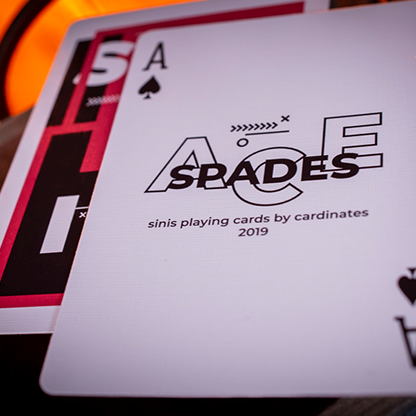 Sinis (Raspberry and Black) Playing Cards by Marc Ventosa-Playing Cards-Wondercraft