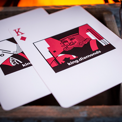 Sinis (Raspberry and Black) Playing Cards by Marc Ventosa-Playing Cards-Wondercraft