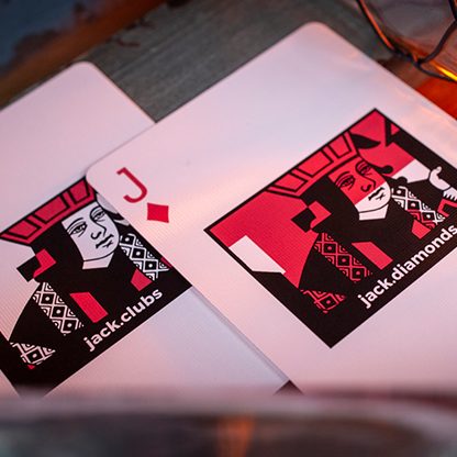 Sinis (Raspberry and Black) Playing Cards by Marc Ventosa-Playing Cards-Wondercraft