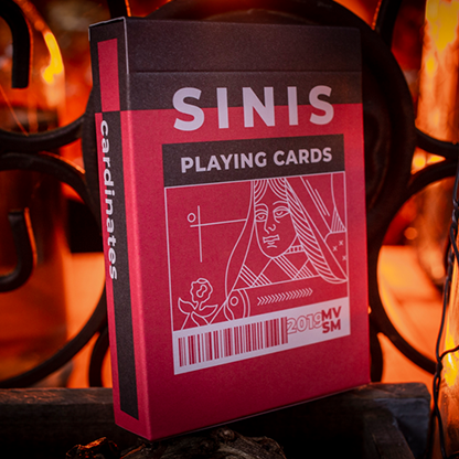 Sinis (Raspberry and Black) Playing Cards by Marc Ventosa-Playing Cards-Wondercraft