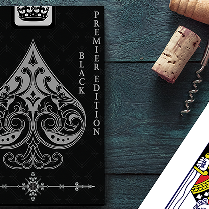 Vintage Label Playing Cards (Premier Edition Black) by Craig Maidment-Playing Cards-Wondercraft