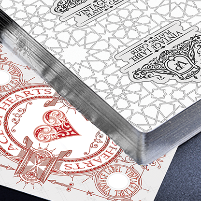 Vintage Label Playing Cards (Silver Gilded White Edition) by Craig Maidment-Playing Cards-Wondercraft